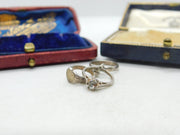 Sterling Silver Trio of Love Rings Charm Pendant Vintage c1970