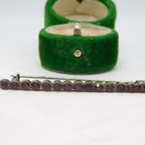 Sterling Silver & Amethyst Paste Set Bar Brooch Antique c1920 Art Deco