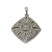Sterling Silver Paste Set Drop Charm Pendant Vintage c1970