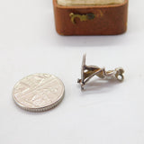 Sterling Silver Skiing Charm Pendant Vintage c1970