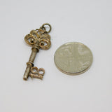 Sterling Silver '18' Key Charm Pendant Vintage c1970