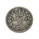 Queen Victoria Silver Maundy Twopence Coin Antique 1838 Fine Condition