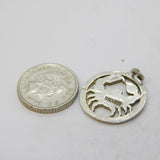 Sterling Silver Cancer the Crab Charm Pendant Vintage c1970s