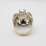 Chunky Sterling Silver Bat & Skull Bikers Ring Vintage c1990s