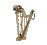 Sterling Silver Concert Harp Charm Pendant Vintage c1970