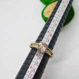Sterling Silver Gemstone Set Baguette Cut Ring Vintage c1970 Size P UK