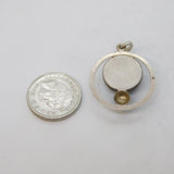 Sterling Silver Delft Ceramic Drop Charm Pendant Vintage c1970s