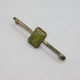 Sterling Silver Irish Connemara Marble Bar Brooch Pin Vintage 1947 Birmingham