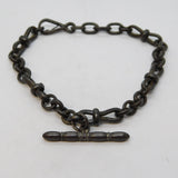 Victorian Cut Steel Cable Link Watch Chain Bracelet Antique c1840s