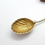 19th Century Sterling Silver Gilt Star & Crescent Teaspoon c1880 Antique