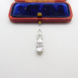Sterling Silver Diamond Paste Trio Drop Charm Pendant Vintage c1970