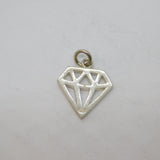 Sterling Silver Contemporary Gemstone Design Charm Pendant Vintage c1970