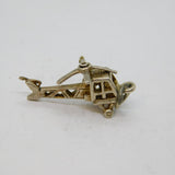 Sterling Silver CHIM Helicopter With Figure Charm Pendant Vintage c1970s