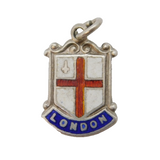 Sterling Silver Enamel London Charm Pendant Vintage c1970s