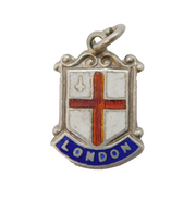 Sterling Silver Enamel London Charm Pendant Vintage c1970s