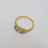 Sterling Silver Gilt Triple Paste Engagement Band Ring Modern c1990 Size P
