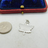 Sterling Silver and Enamel Edmonton CA Maple Leaf Charm Pendant Vintage c1970