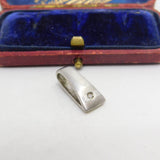 Sterling Silver Diamond Drop Charm Pendant Vintage c1970