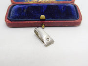 Sterling Silver Diamond Drop Charm Pendant Vintage c1970