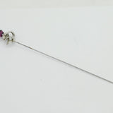Charles Horner Sterling Silver & Amethyst Paste Thistle Hat Pin Antique Chester
