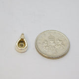 Sterling Silver Spinel Solitaire Set Peardrop Small Drop Pendant Vintage c1970
