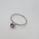 Sterling Silver Round Amethyst Stacking Band Ring Vintage c2000 Size P