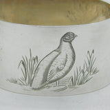 Sterling Silver Grouse Pattern Napkin Ring Vintage 1965 Birmingham