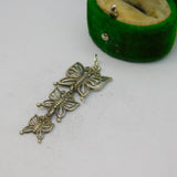 Sterling Silver Triple Butterfly Drop Charm Pendant Vintage c1970
