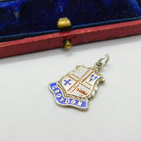 Sterling Silver & Enamel Croydon London Charm Pendant Vintage c1970