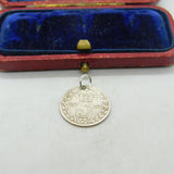 Sterling Silver Threepence George V Charm Pendant 1916