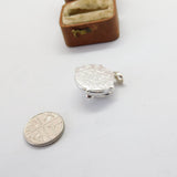 Sterling Silver Cabochon Moonstone Drop Charm Pendant Vintage c1970