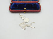 Abstract Sterling Silver Fish & Bubbles Pendant Modern 2019 Birmingham Hallmarks