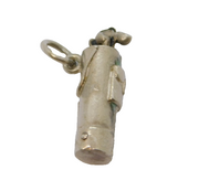 Sterling Silver Golf Bag Caddy With Clubs Charm Pendant Vintage c1970