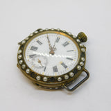 20th Century Swiss .800 Silver, Enamel & Pearl Set Ladies Watch Antique c1920s