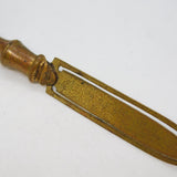20th Century Gilt Metal & Blue Geode Set Eagle Claw Bookmark Antique
