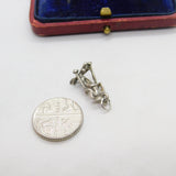 Sterling Silver Alpine Skiing Charm Pendant Vintage c1970