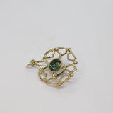 Sterling Silver Cabochon Moss Agate Patterned Charm Pendant Vintage c1970