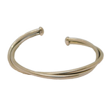 Studio Sterling Silver Crossover Bangle Bracelet Vintage c1970s