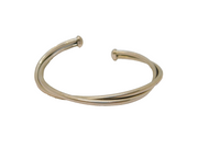Studio Sterling Silver Crossover Bangle Bracelet Vintage c1970s