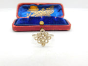 Handmade Sterling Silver Ethnic Style Floral Band Ring Vintage c1970