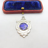 Irish Sterling Silver & Blue Enamel Gaelic Football Fob Medal 1959 Dublin