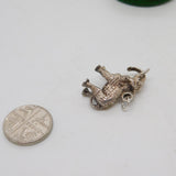 Sterling Silver Good Luck Elephant Charm Pendant Vintage c1970
