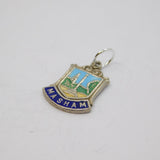 Sterling Silver 'Masham" Travel Shield Souvenir Charm Pendant Vintage c1970