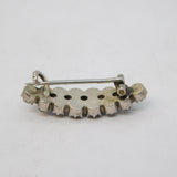Sterling Silver Two-Tier Sparkling Paste Set Brooch Pin Antique c1920 Art Deco