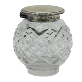 Victorian Sterling Silver & Cut Glass Ink Pot Antique 1894 London