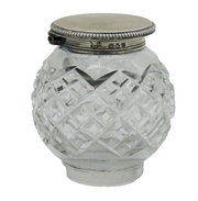 Victorian Sterling Silver & Cut Glass Ink Pot Antique 1894 London