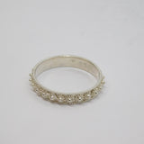 .950 Silver Textured Dotty Pattern Dress Band Ring Vintage c1970 Size P