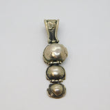 Sterling Silver Triple Button Pearl Graduating Hinged Pendant Modern c1990s