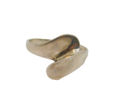Sterling Silver Modernist Curved Front Dress Band Ring Vintage c1990 Size M
