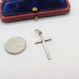 Sterling Silver Delicate Crucifix Charm Pendant Vintage c1970